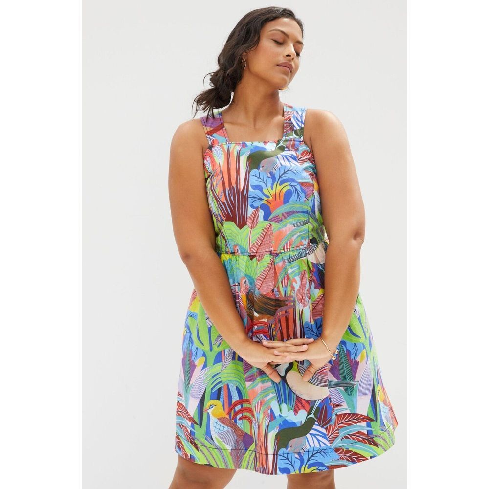 NWT Anthropologie Multicolor Tropical Print Mini Dress - Picture 3 of 16